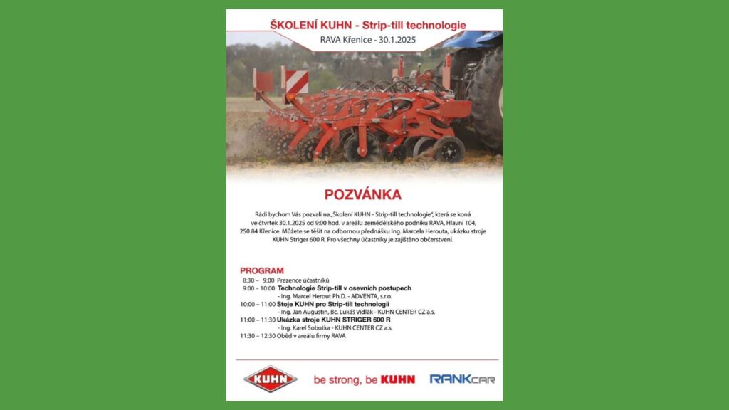 Sdílíme pozvánku: Školení KUHN – Strip-till technologie